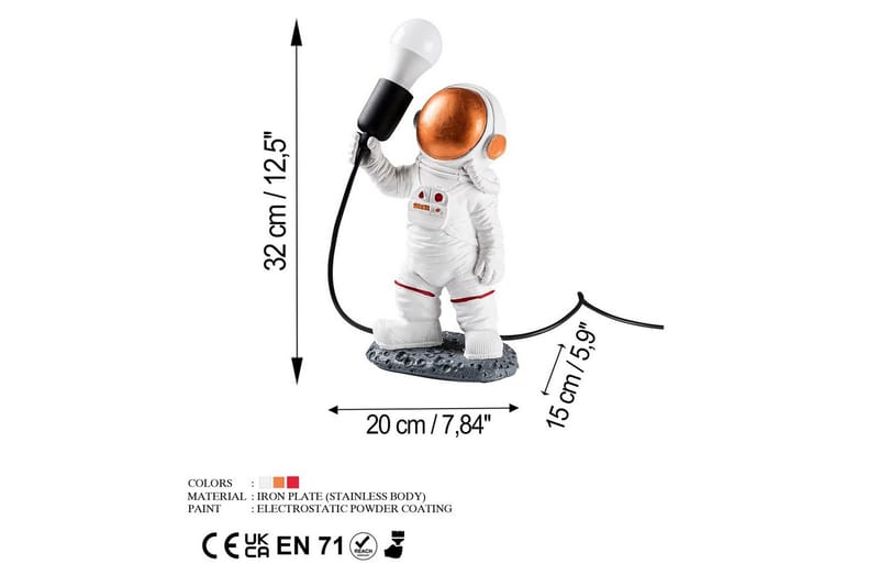 Bordlampe Anroth Flerfarget - 20 x 15 x 32 cm - Belysning - Innendørsbelysning & Lamper - Nattlampe - Nattlampe bord