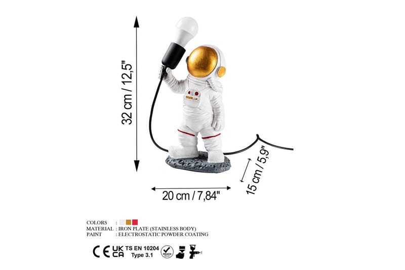 Bordlampe Anroth Flerfarget - 30 x 15 x 32 cm - Belysning - Innendørsbelysning & Lamper - Nattlampe - Nattlampe bord