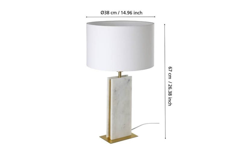 Bordlampe Eglo Belesar Messing/Hvit - Messing/Hvit - Belysning - Innendørsbelysning & Lamper - Nattlampe - Nattlampe bord
