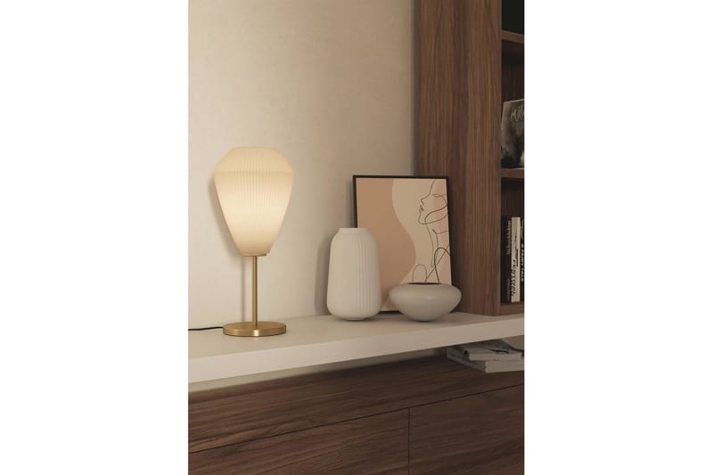Bordlampe Eglo Caprarola - Messing/Beige - Belysning - Innendørsbelysning & Lamper - Nattlampe - Nattlampe bord