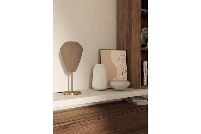 Bordlampe Eglo Caprarola - Messing/Beige - Belysning - Innendørsbelysning & Lamper - Nattlampe - Nattlampe bord