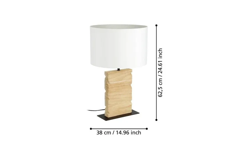 Bordlampe Eglo Contessore Rett Vit/tre - Belysning - Innendørsbelysning & Lamper - Nattlampe - Nattlampe bord