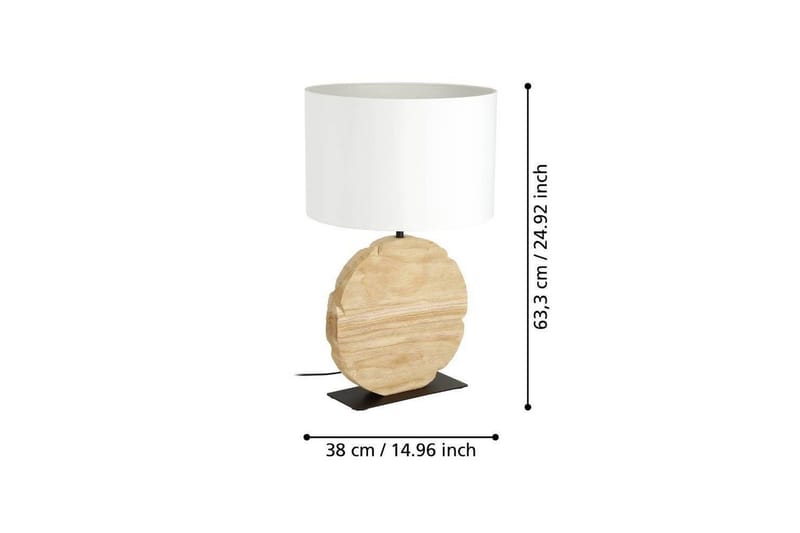 Bordlampe Eglo Contessore Rundt Vit/Tre - Belysning - Innendørsbelysning & Lamper - Nattlampe - Nattlampe bord