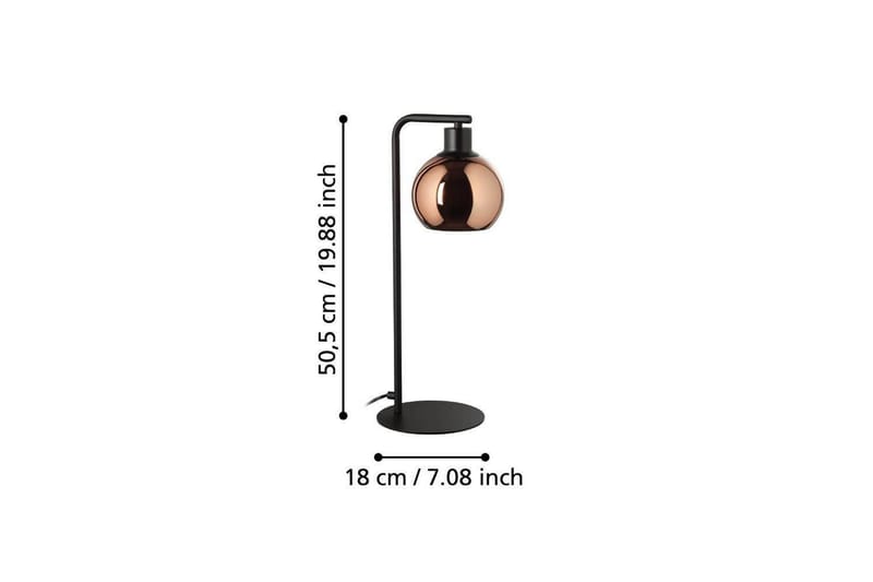 Bordlampe Eglo Cordoba Svart/Kobber - Belysning - Innendørsbelysning & Lamper - Nattlampe - Nattlampe bord