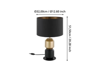 Bordlampe Eglo Laurignano Svart/Gull - Belysning - Innendørsbelysning & Lamper - Nattlampe - Nattlampe bord