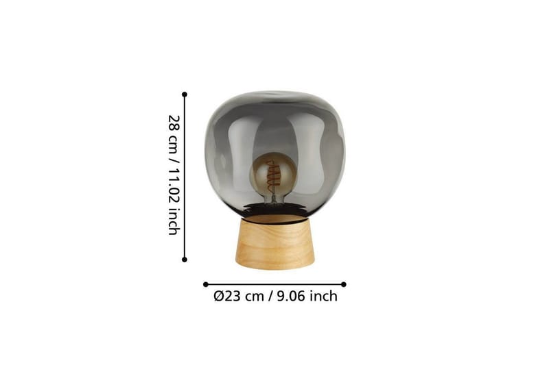 Bordlampe Eglo Magacela Grå/Transparent - Belysning - Innendørsbelysning & Lamper - Nattlampe - Nattlampe bord