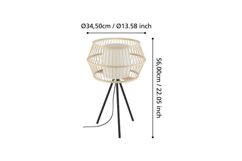 Bordlampe Eglo Monterroso Natur - Belysning - Innendørsbelysning & Lamper - Nattlampe - Nattlampe bord