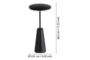 Bordlampe Eglo Piccola med touch svart - Svart/Hvit - Belysning - Innendørsbelysning & Lamper - Nattlampe - Nattlampe bord