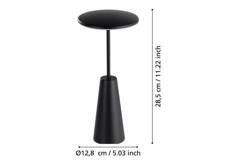 Bordlampe Eglo Piccola med touch svart - Svart/Hvit - Belysning - Innendørsbelysning & Lamper - Nattlampe - Nattlampe bord