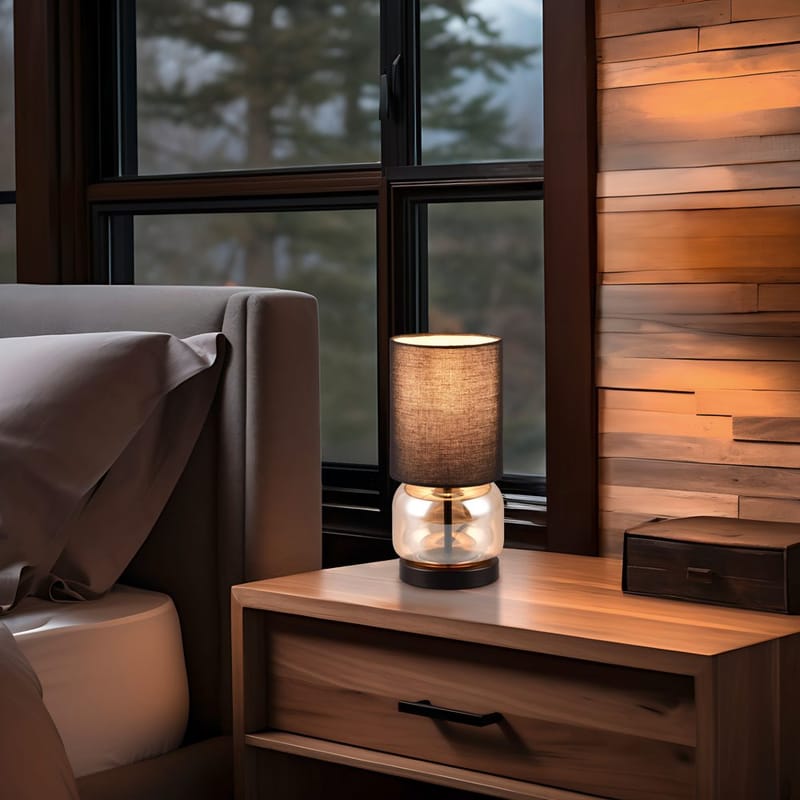 Bordlampe Elio - Matt svart/amber - Belysning - Innendørsbelysning & Lamper - Nattlampe - Nattlampe bord