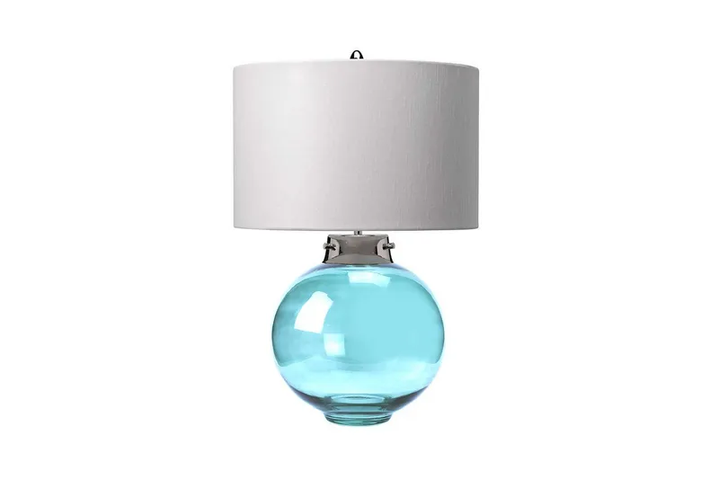 Bordlampe Elstead Lighting Kara Polert nikkel - Blått glass, Polert nikkel - Blått glass