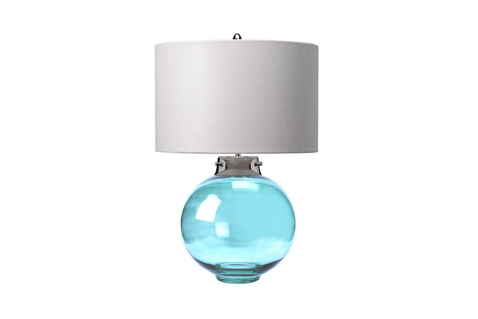 Bordlampe Elstead Lighting Kara Polert nikkel - Blått glass - Polert nikkel - Blått glass