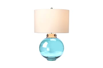 Bordlampe Elstead Lighting Kara Polert nikkel - Blått glass - Polert nikkel - Blått glass - Belysning - Innendørsbelysning & Lamper - Nattlampe - Nattlampe bord