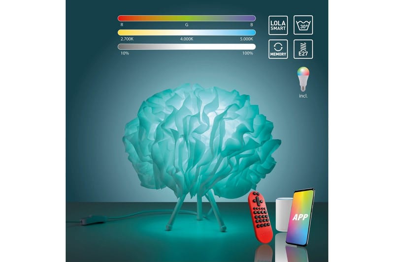 Bordlampe Lolasmart Naomi - 35x30x35 cm - Belysning - Innendørsbelysning & Lamper - Nattlampe - Nattlampe bord