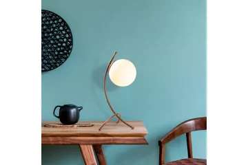 Bordlampe Melra Hvit / Kobber - Hvit / Kobber - Belysning - Innendørsbelysning & Lamper - Nattlampe - Nattlampe bord