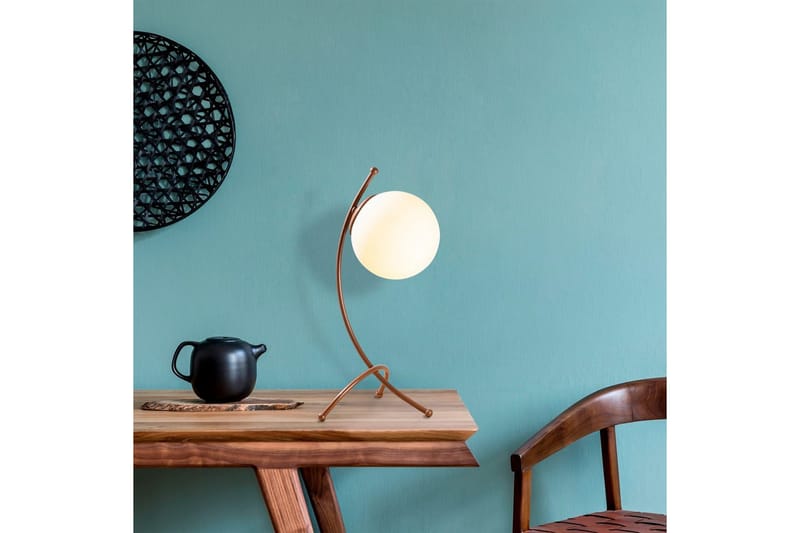 Bordlampe Melra Hvit / Kobber - Hvit / Kobber - Belysning - Innendørsbelysning & Lamper - Nattlampe - Nattlampe bord