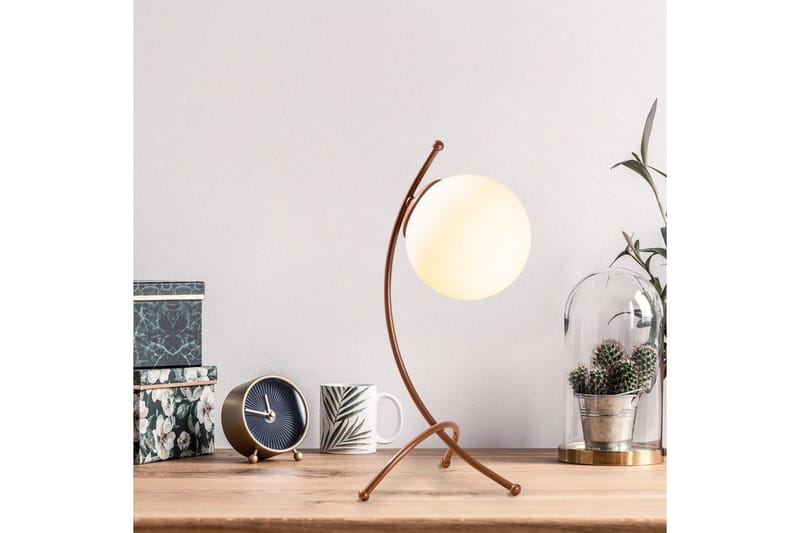 Bordlampe Melra Hvit / Kobber - Hvit / Kobber - Belysning - Innendørsbelysning & Lamper - Nattlampe - Nattlampe bord