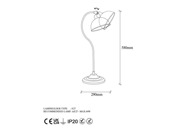 Bordlampe Moonridge Gull - Gull - Belysning - Innendørsbelysning & Lamper - Nattlampe - Nattlampe bord
