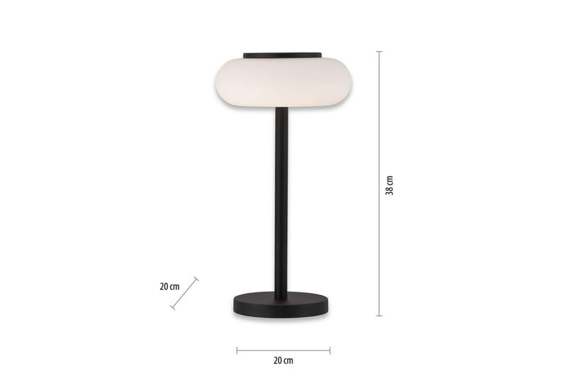Bordlampe Q-Etienne - 20x38x20 cm - Belysning - Innendørsbelysning & Lamper - Nattlampe - Nattlampe bord