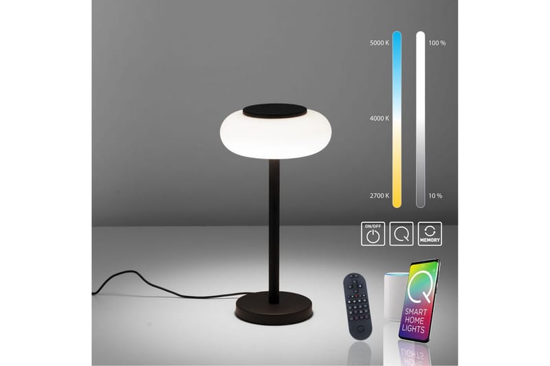 Bordlampe Q-Etienne - 20x38x20 cm - Belysning - Innendørsbelysning & Lamper - Nattlampe - Nattlampe bord