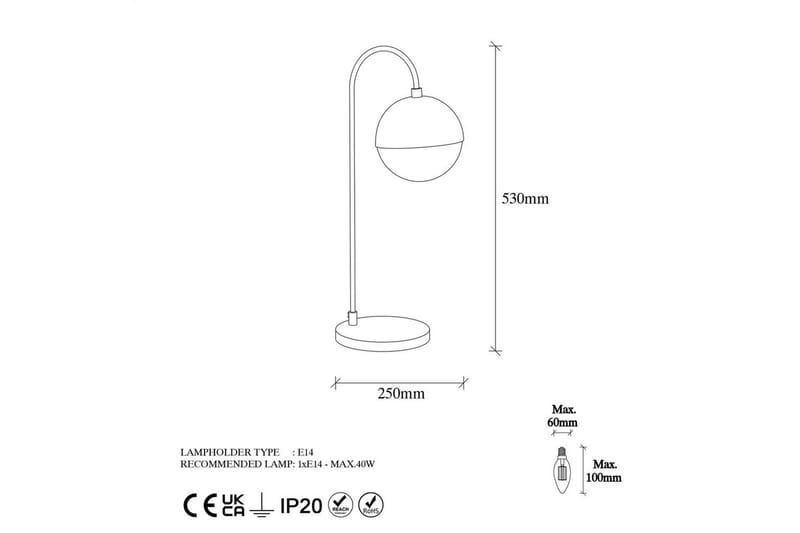 Bordlampe Soona Gull - Gull - Belysning - Innendørsbelysning & Lamper - Nattlampe - Nattlampe bord