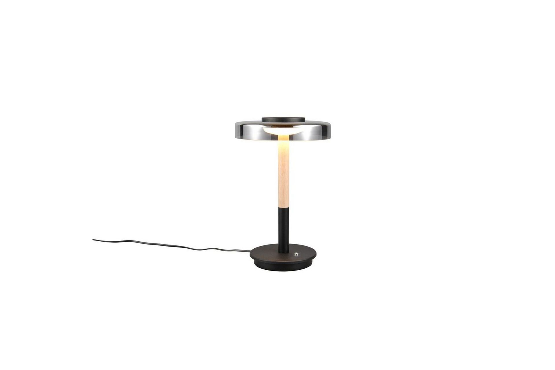 Bordlampe TRIO Celeste Matt svart/krom/tre - Matt svart/krom/tre