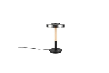 Bordlampe TRIO Celeste Matt svart/krom/tre - Matt svart/krom/tre - Belysning - Innendørsbelysning & Lamper - Nattlampe - Nattlampe bord