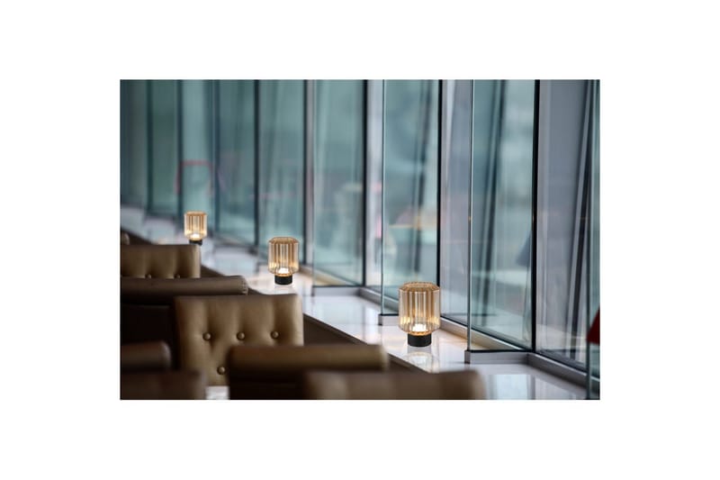 Bordlampe TRIO Earl Matt svart/amber - Matt svart/amber - Belysning - Innendørsbelysning & Lamper - Nattlampe - Nattlampe bord