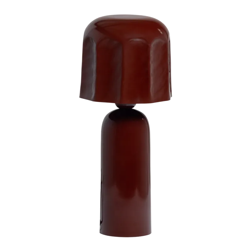 Bordlampe Virel 39 cm, Brun/Rød