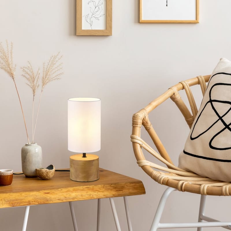 Bordlampe Woody - Tre/hvit - Belysning - Innendørsbelysning & Lamper - Nattlampe - Nattlampe bord