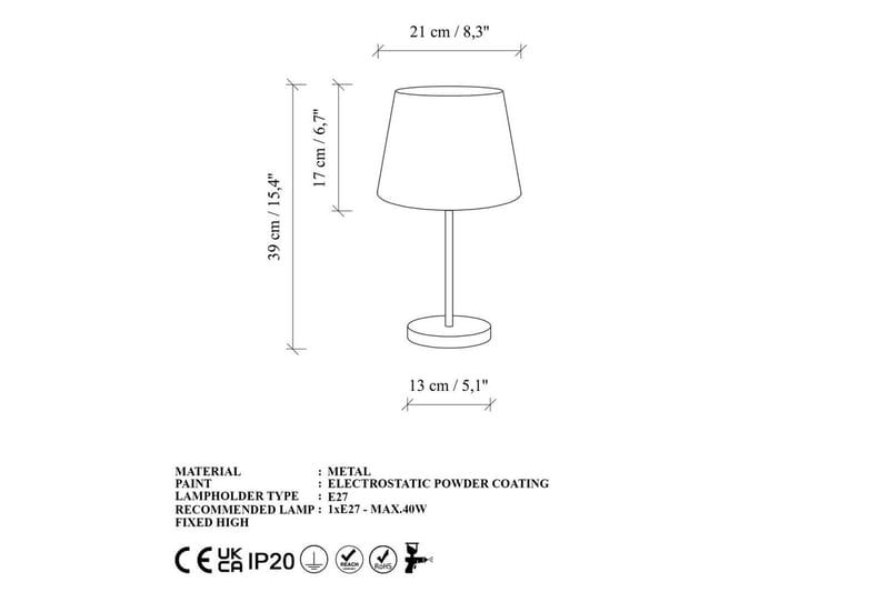 Bordlampesett (2 deler) Jaspal Antikk - Antikk - Belysning - Innendørsbelysning & Lamper - Nattlampe - Nattlampe bord