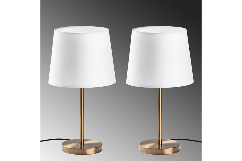 Bordlampesett (2 deler) Jaspal Antikk / Hvit - Antikk / Hvit - Belysning - Innendørsbelysning & Lamper - Nattlampe - Nattlampe bord