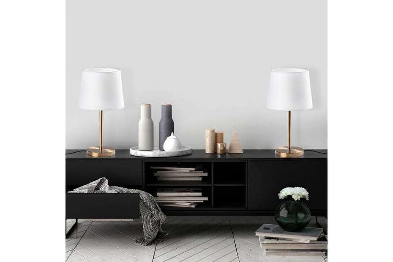 Bordlampesett (2 deler) Jaspal Antikk / Hvit - Antikk / Hvit - Belysning - Innendørsbelysning & Lamper - Nattlampe - Nattlampe bord