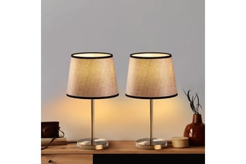 Bordlampesett (2 deler) Jaspal Antikk / Svart - Antikk / Svart - Belysning - Innendørsbelysning & Lamper - Nattlampe - Nattlampe bord