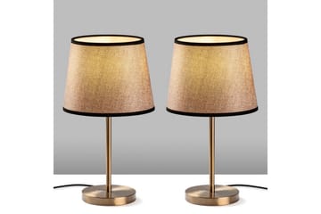 Bordlampesett (2 deler) Jaspal Antikk / Svart - Antikk / Svart - Belysning - Innendørsbelysning & Lamper - Nattlampe - Nattlampe bord