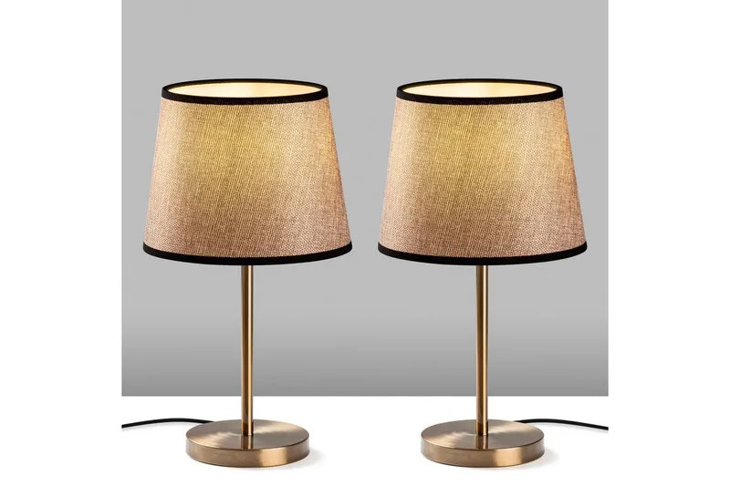 Bordlampesett (2 deler) Jaspal Antikk / Svart - Antikk / Svart - Belysning - Innendørsbelysning & Lamper - Nattlampe - Nattlampe bord