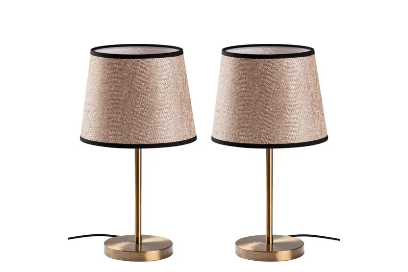 Bordlampesett (2 deler) Jaspal Antikk / Svart - Antikk / Svart - Belysning - Innendørsbelysning & Lamper - Nattlampe - Nattlampe bord