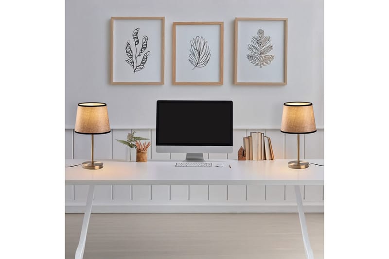 Bordlampesett (2 deler) Jaspal Antikk / Svart - Antikk / Svart - Belysning - Innendørsbelysning & Lamper - Nattlampe - Nattlampe bord