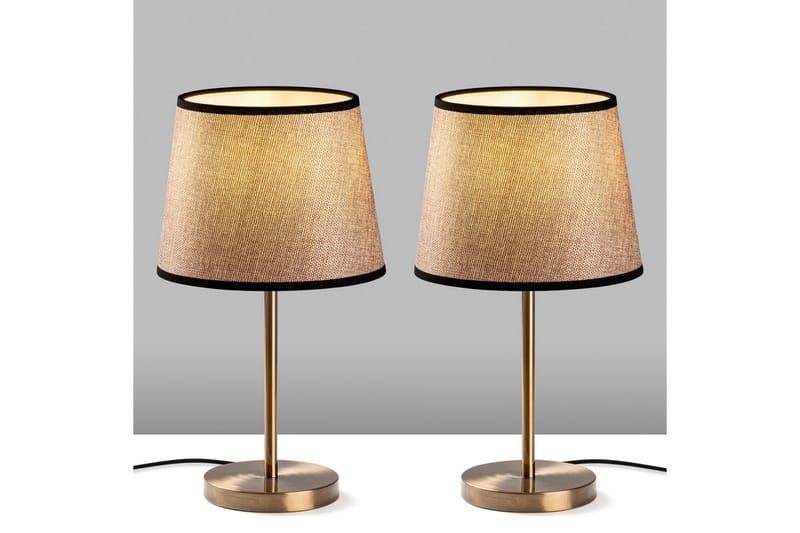 Bordlampesett (2 deler) Jaspal Antikk / Svart - Antikk / Svart - Belysning - Innendørsbelysning & Lamper - Nattlampe - Nattlampe bord