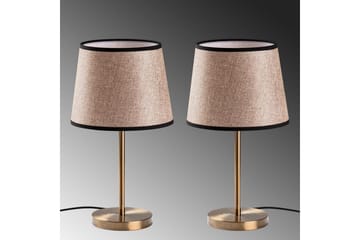 Bordlampesett (2 deler) Jaspal Antikk / Svart - Antikk / Svart - Belysning - Innendørsbelysning & Lamper - Nattlampe - Nattlampe bord