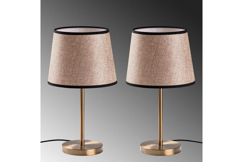 Bordlampesett (2 deler) Jaspal Antikk / Svart - Antikk / Svart - Belysning - Innendørsbelysning & Lamper - Nattlampe - Nattlampe bord