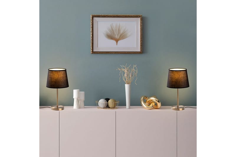 Bordlampesett (2 deler) Jaspal Mørk Antikk - Mørk Antikk - Belysning - Innendørsbelysning & Lamper - Nattlampe - Nattlampe bord