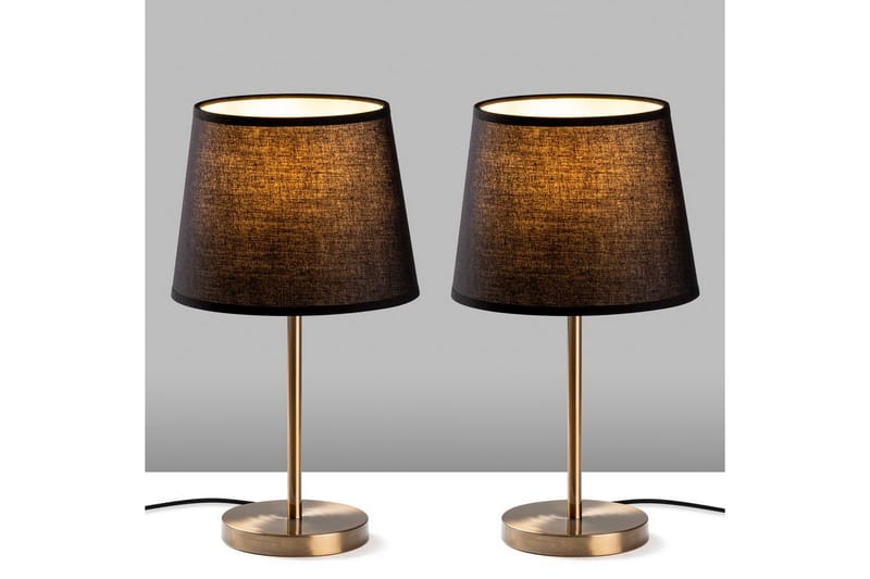 Bordlampesett (2 deler) Jaspal Mørk Antikk - Mørk Antikk - Belysning - Innendørsbelysning & Lamper - Nattlampe - Nattlampe bord
