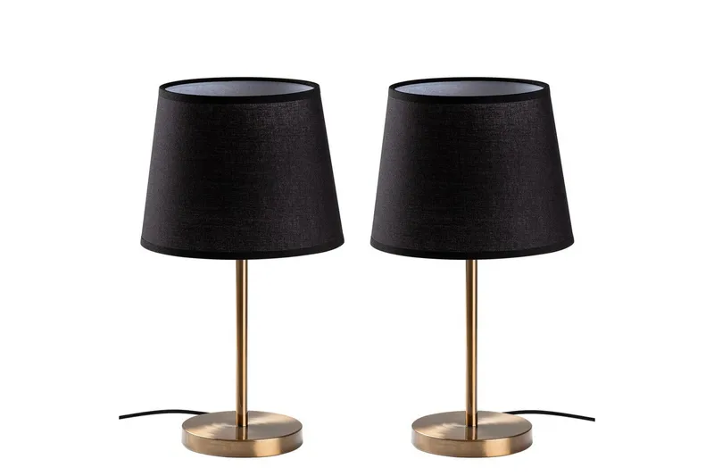 Bordlampesett (2 deler) Jaspal Mørk Antikk - Mørk Antikk - Belysning - Innendørsbelysning & Lamper - Nattlampe - Nattlampe bord