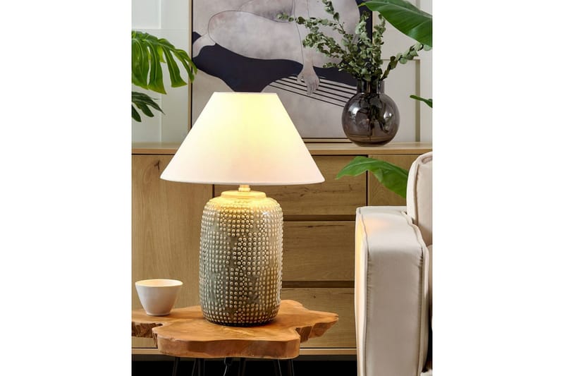 Budelli Bordlampe 47 cm E27 - Mørkegrønn/Hvit - Belysning - Innendørsbelysning & Lamper - Nattlampe - Nattlampe bord