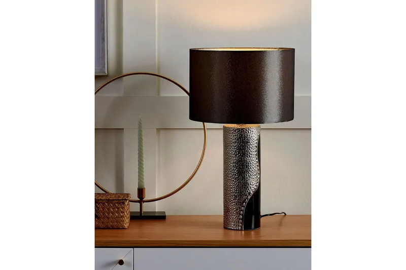 Capriken Bordlampe 52 cm E27 - Svart/Sølv - Belysning - Innendørsbelysning & Lamper - Nattlampe - Nattlampe bord