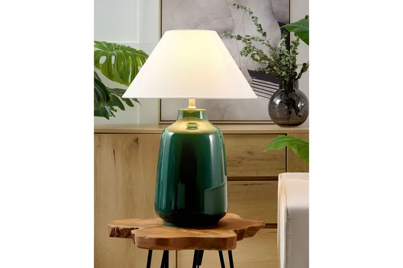 Columbrete Bordlampe 57 cm E27 - Mørkegrønn/Hvit - Belysning - Innendørsbelysning & Lamper - Nattlampe - Nattlampe bord