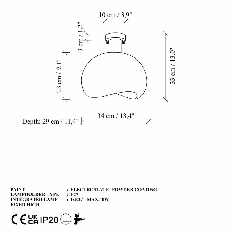 Corlinor bordlampe 34 cm - Hvit - Belysning - Innendørsbelysning & Lamper - Nattlampe - Nattlampe bord