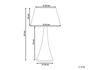 Dalino Bordlampe 47 cm E27 - Mørkt tre/Beige - Belysning - Innendørsbelysning & Lamper - Nattlampe - Nattlampe bord