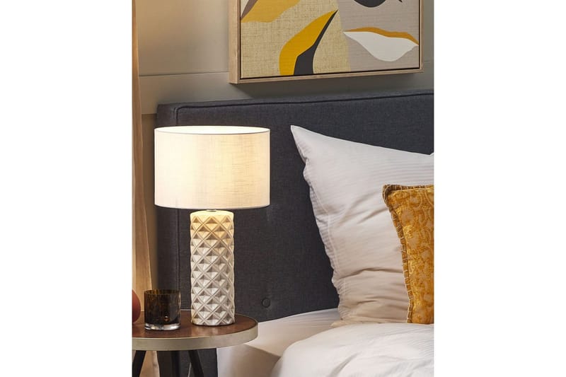 Dragonera Bordlampe 49 cm E27 - Beige/Hvit - Belysning - Innendørsbelysning & Lamper - Nattlampe - Nattlampe bord